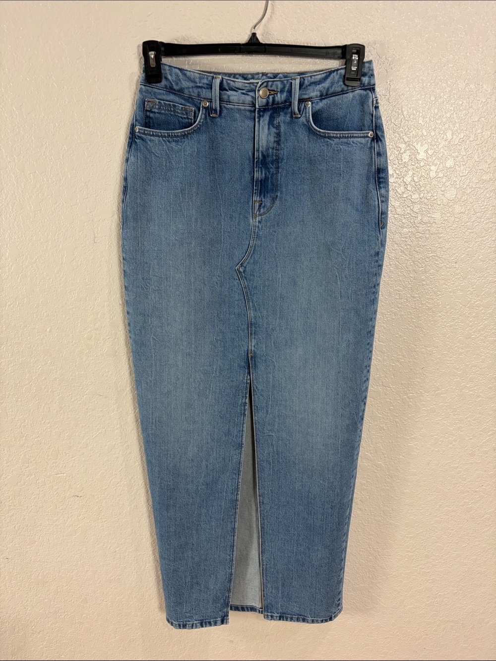 Good American ,Front Maxi,Size 8/29, High-Waist Blue Denim Pencil Skirt Jeans